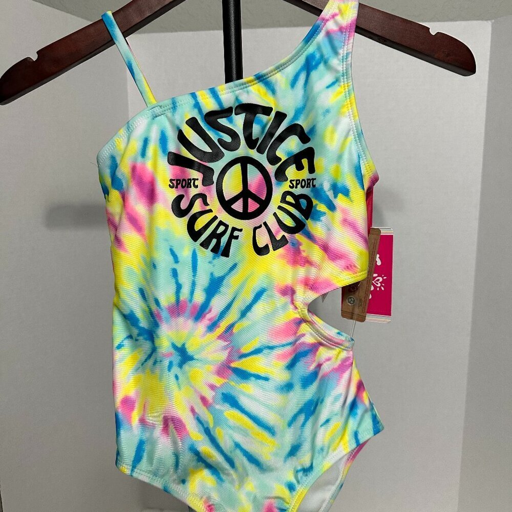 Justice Shoulder Cut Out 1 pc- Tye Dye- Size Medium